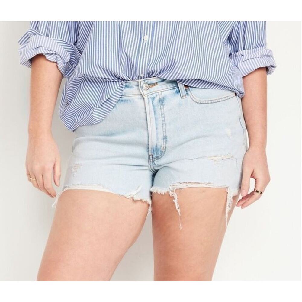 Old Navy High Waisted 3" Ins OG Light Wash‎ Jean Cut Off Shorts 16 Yuppie NWT